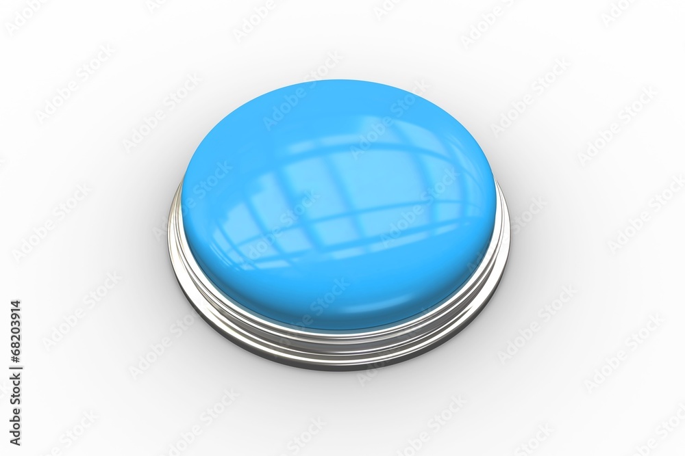 Poster Digitally generated shiny blue push button