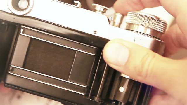 Old film reporteurs shutter mechanism work