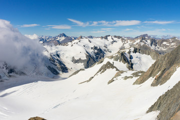 Snowy mountain peak