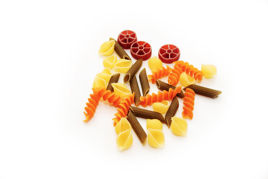 Healthy Vegetable Pasta Isolated Over White