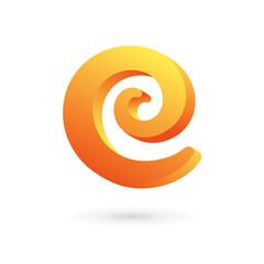 Letter C spiral дщпщ design template elements.