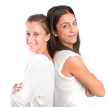 Two girls posing