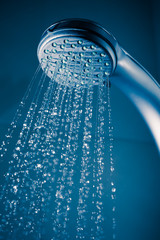 Fototapeta na wymiar refreshing shower with water stream