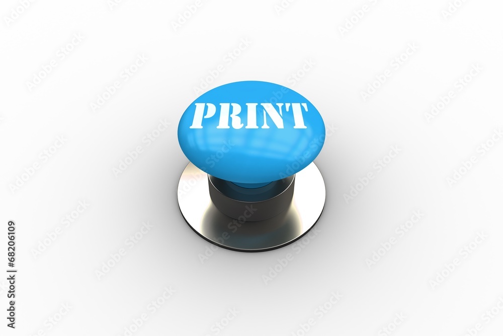 Poster Print on blue push button