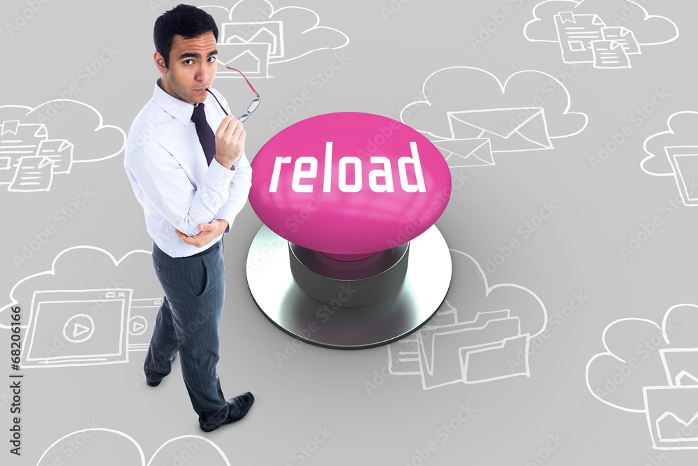 Poster Reload against pink push button
