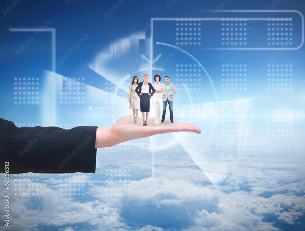 Poster composite image of business team looking at camera