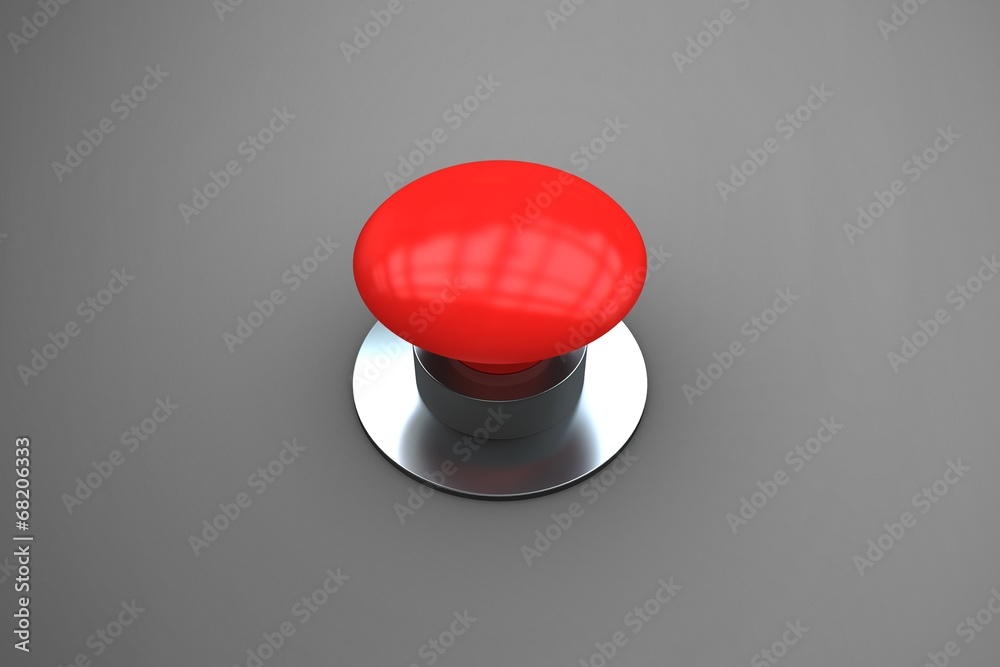 Poster Composite image of digitally generated red push button