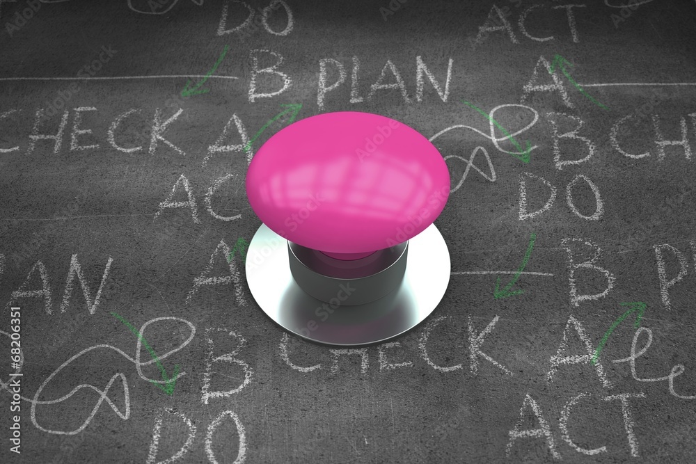Poster Composite image of pink push button