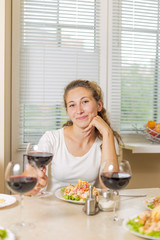 girl at the table