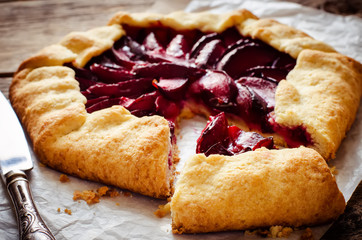 Galette with plums