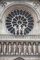 Obraz premium Detail of the Notre Dame cathedral in Paris, France