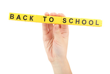 Back to school. Educational cubes isolated on white