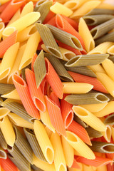 Colorful pasta, close-up