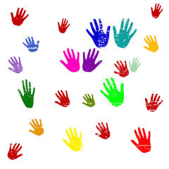 Hands in multi colour