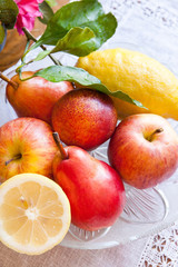 Plate of fruits on the table