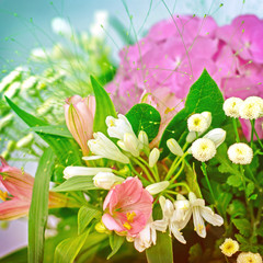 Fototapeta na wymiar Beautiful flowers made with color filters