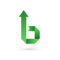 Letter B ribbon arrow logo design template elements.
