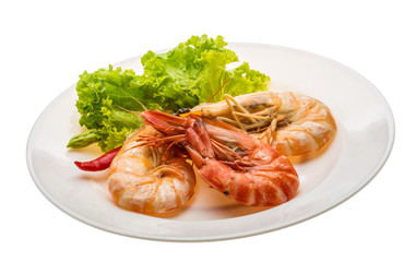 Boiled king prawns