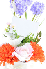 Flower bouquet with empty tag card