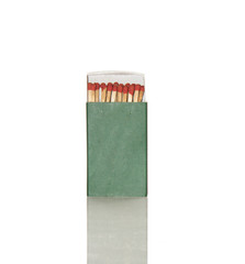 Safety matches in green box.