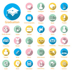 Education icons set
