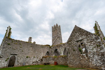 Fototapeta na wymiar ruins of Adare Abbey in Ireland