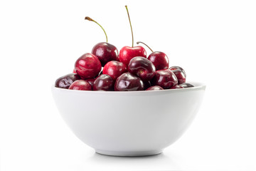 Cherry fruit in white dish