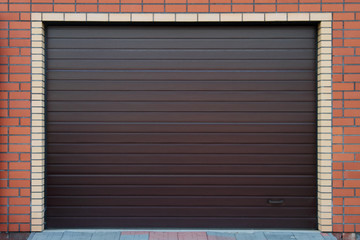 Brown garage gate.