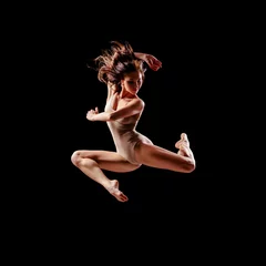 Fotobehang jumping ballerina © Alexander Y