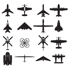 airplane icons set © bitontawan02