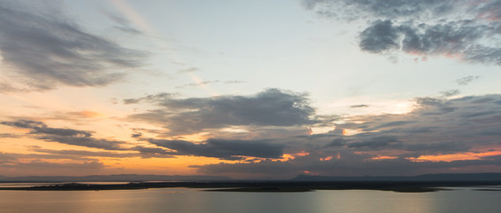 Sunset with beautiful sky at twilight time