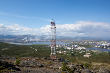plant and television tower aerial view