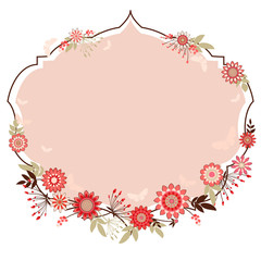 vector frame with flowers to