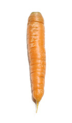 Alphabet letter I arranged from fresh carrots isolated