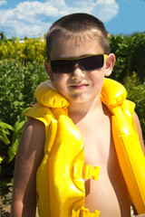 Little boy in a lifejacket