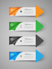 infographic colorful direction arrows with option steps and icon