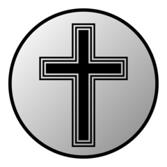Fototapeta premium Religious cross button