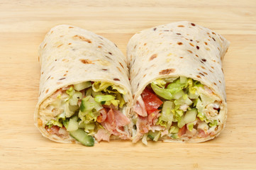 Bread wraps on board