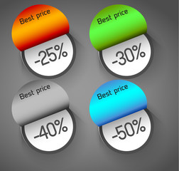 abstract circles badges, price tags labels, design template