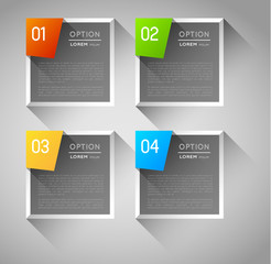 infographic template banners with option steps and shadows