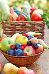 Fresh organic fruits and vegetables
