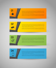 abstract vector banners with option steps, design template