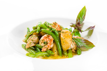 Satan from shrimp and green beans