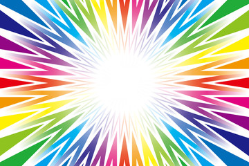 Fototapeta premium #Background #wallpaper #Vector #Illustration #design #free #free_size #charge_free #colorful #color rainbow,show business,entertainment,party,image 背景素材壁紙 （放射, 放射状, 虹, 虹色, レインボー, 七色, メダル, メダル状, メダル型,）