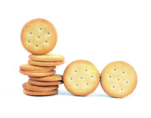 Round cracker stack, isolated