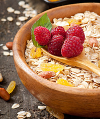 Healthy breakfast - oatmeal and berries