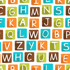 Seamless pattern with funny alphabet