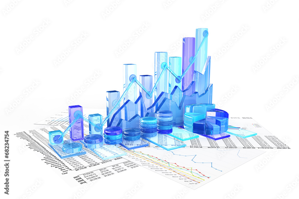 Wall mural business chart background