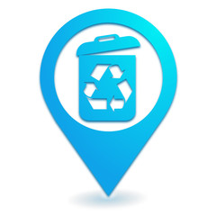 recyclable sur symbole localisation bleu