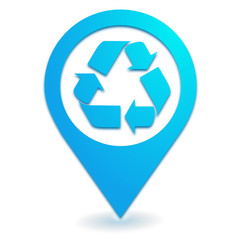 recyclage sur symbole localisation bleu